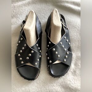 Marni Black Studded Slip-On Sandals